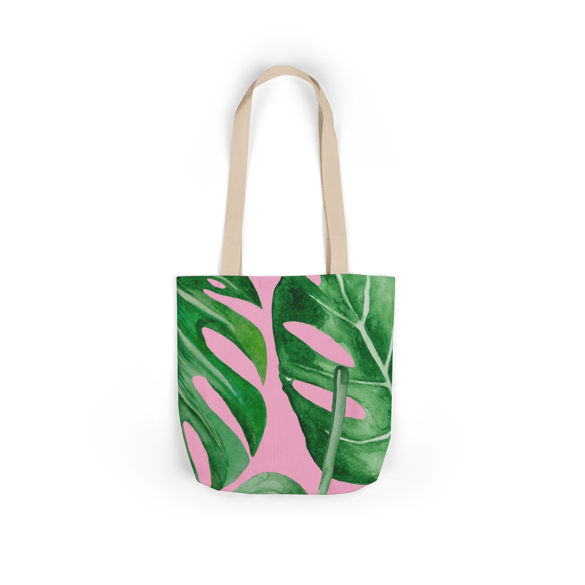 Striped Canvas Tote Bag — Tropical Beach-Ready Shopper