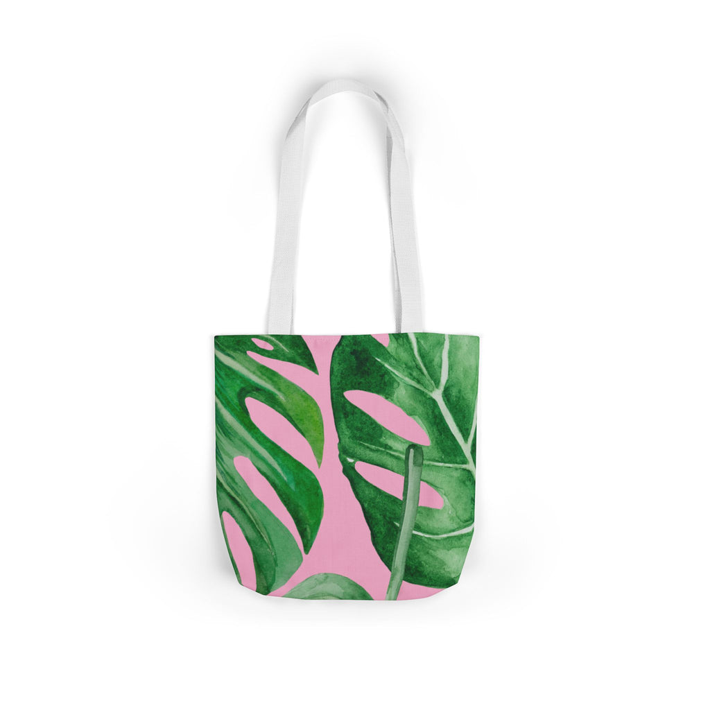 Striped Canvas Tote Bag — Tropical Beach-Ready Shopper