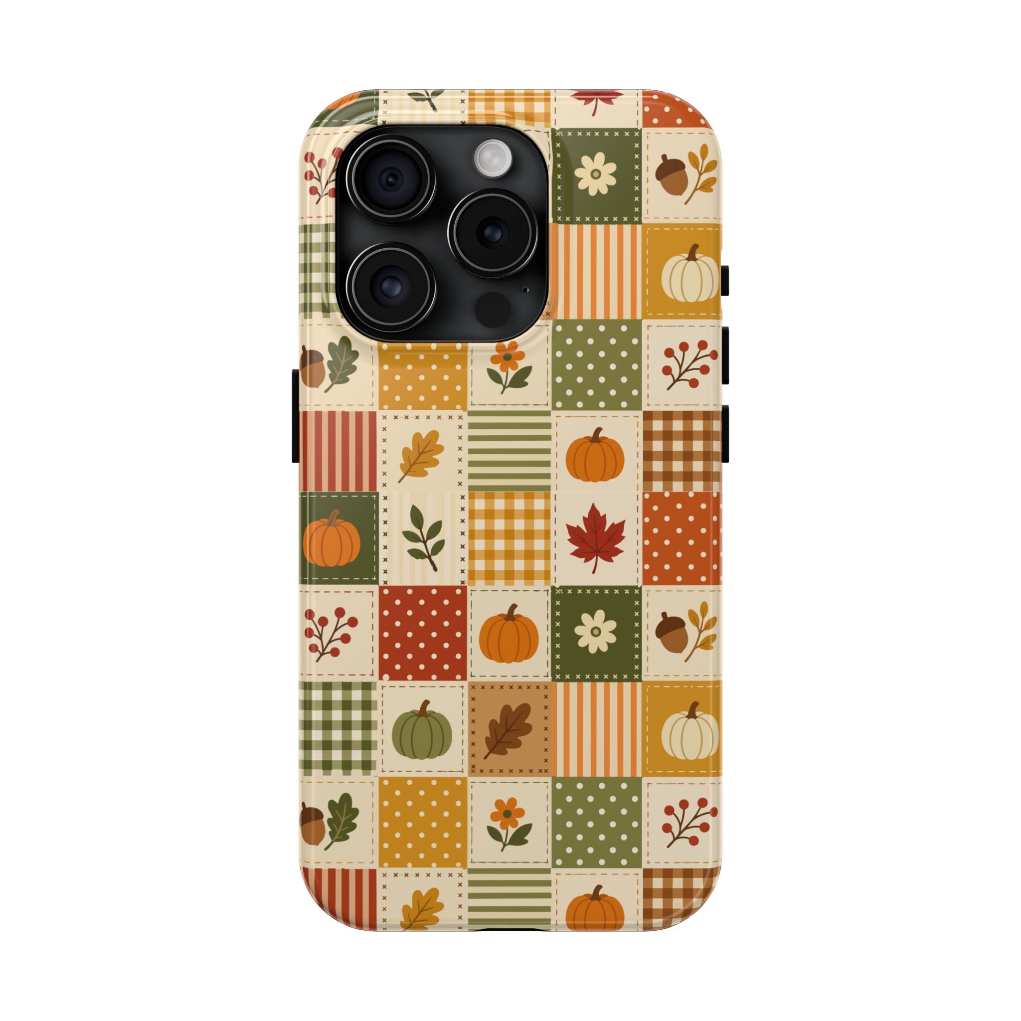iPhone Case - Patchwork Orange Green Halloween Theme