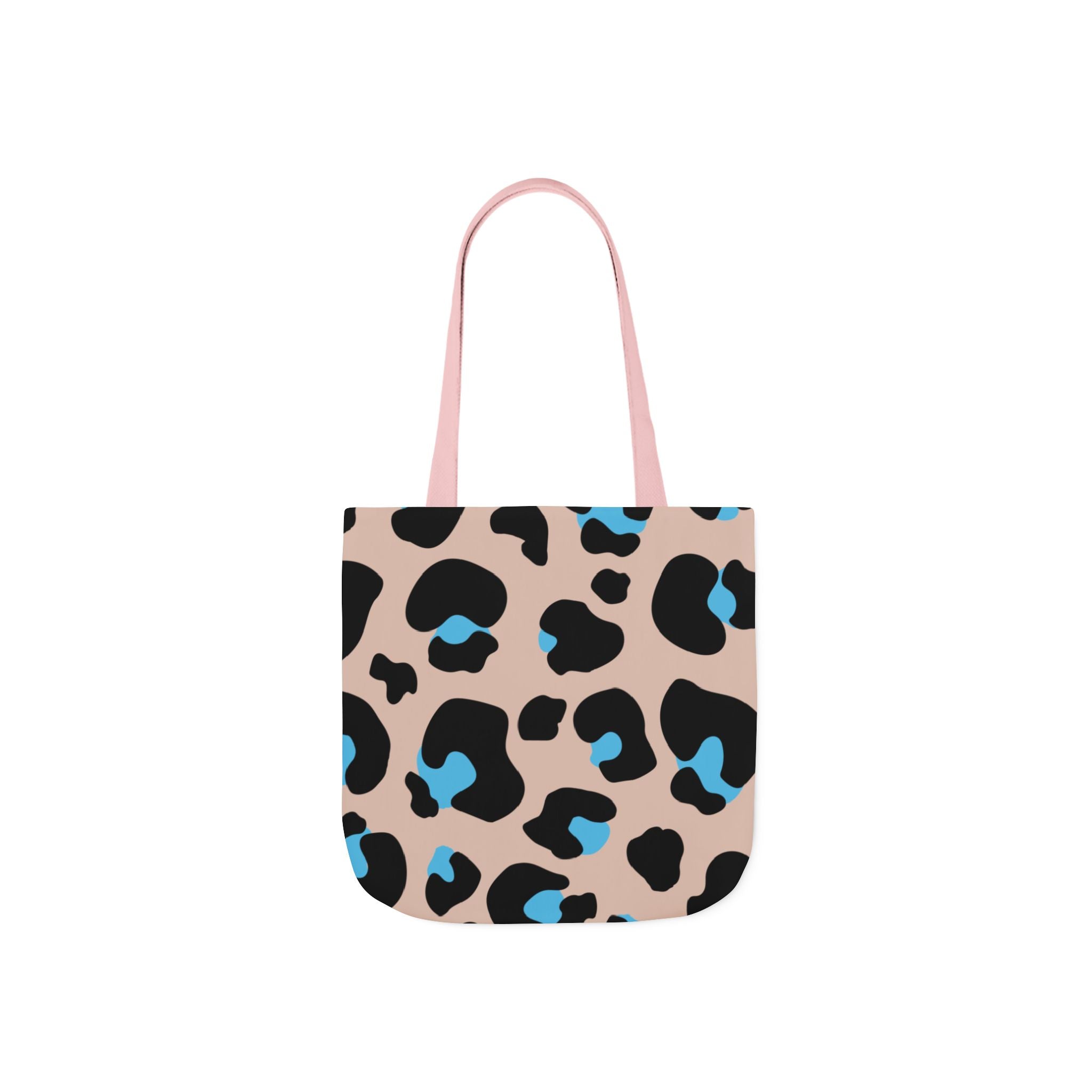 Canvas Tote Bag — Brown Blue Leopard  Beach-Ready Shopper