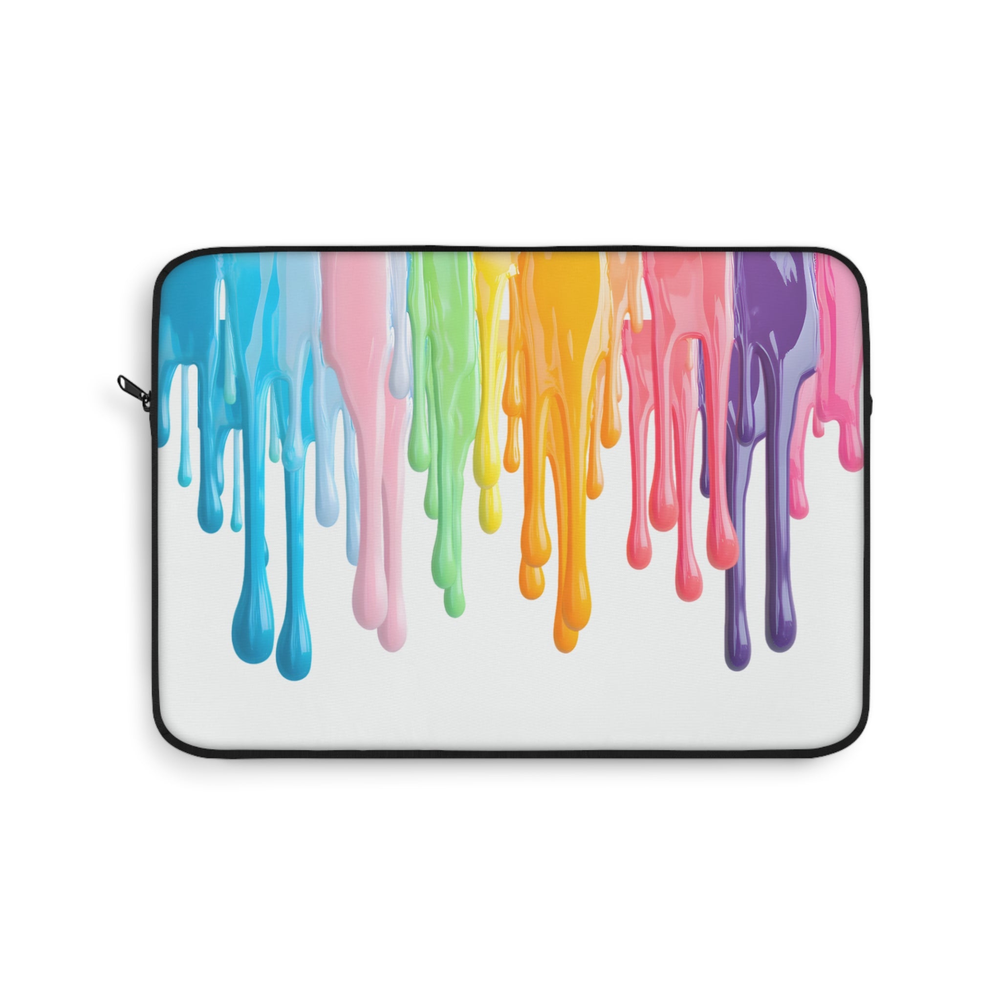 Pastel Drip Paint Laptop Sleeve — Protective Neoprene Cover