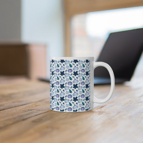 Blue Pumpkin Fall Coffee Halloween Mug — Ceramic Coffee Cup