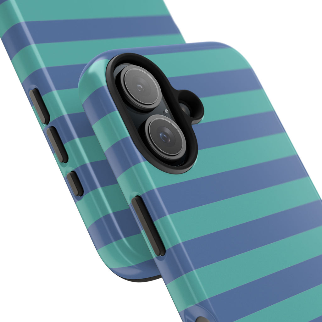 iPhone Case Navy Aqua Stripes