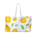 Yellow Floral Weekender Bag — Large Travel or Beach Tote