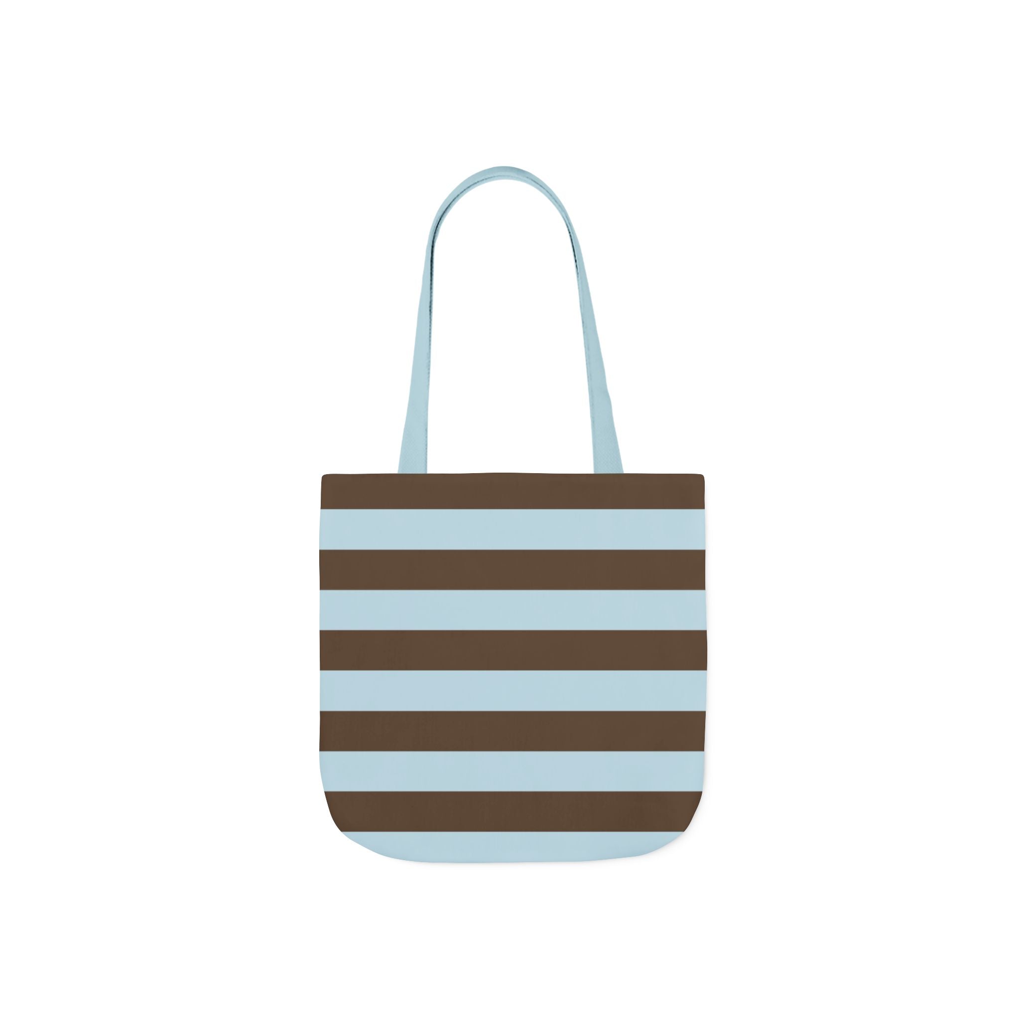 Striped Canvas Tote Bag — Blue & Brown Beach-Ready Shopper