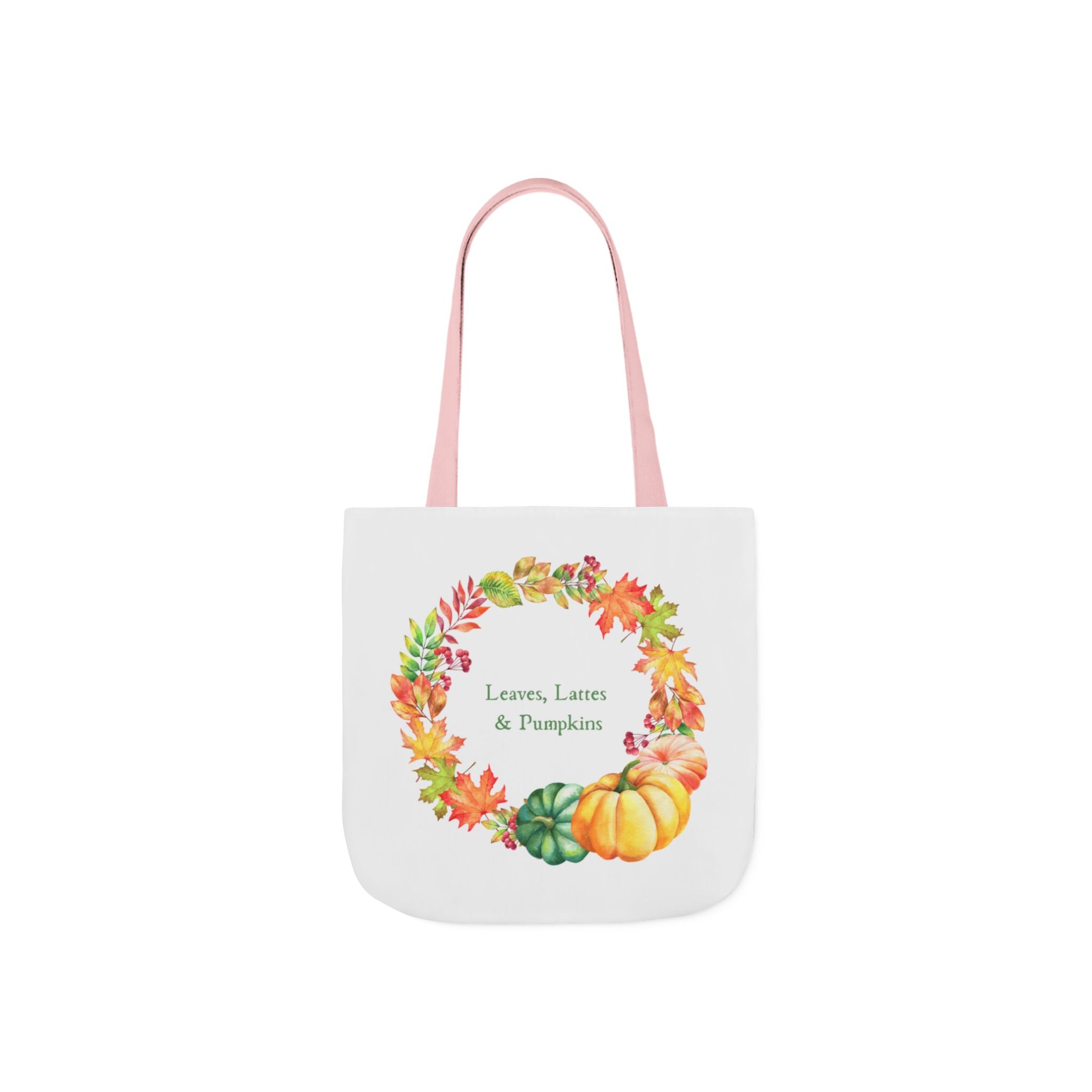 Halloween Canvas Tote Bag — Leaves Lattes & Pumpkins Beach-Ready Shopper