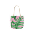 Striped Canvas Tote Bag — Tropical Beach-Ready Shopper