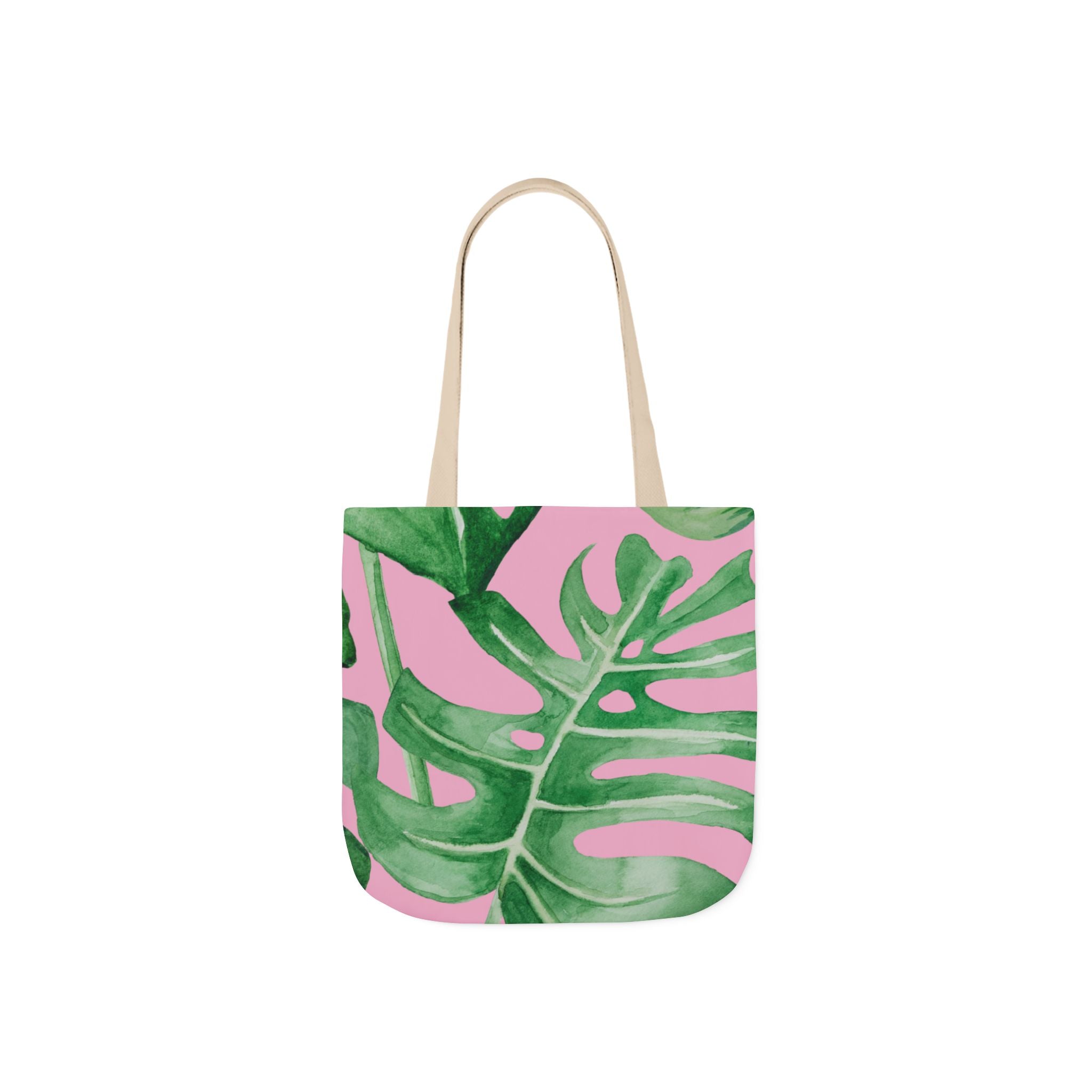 Striped Canvas Tote Bag — Tropical Beach-Ready Shopper