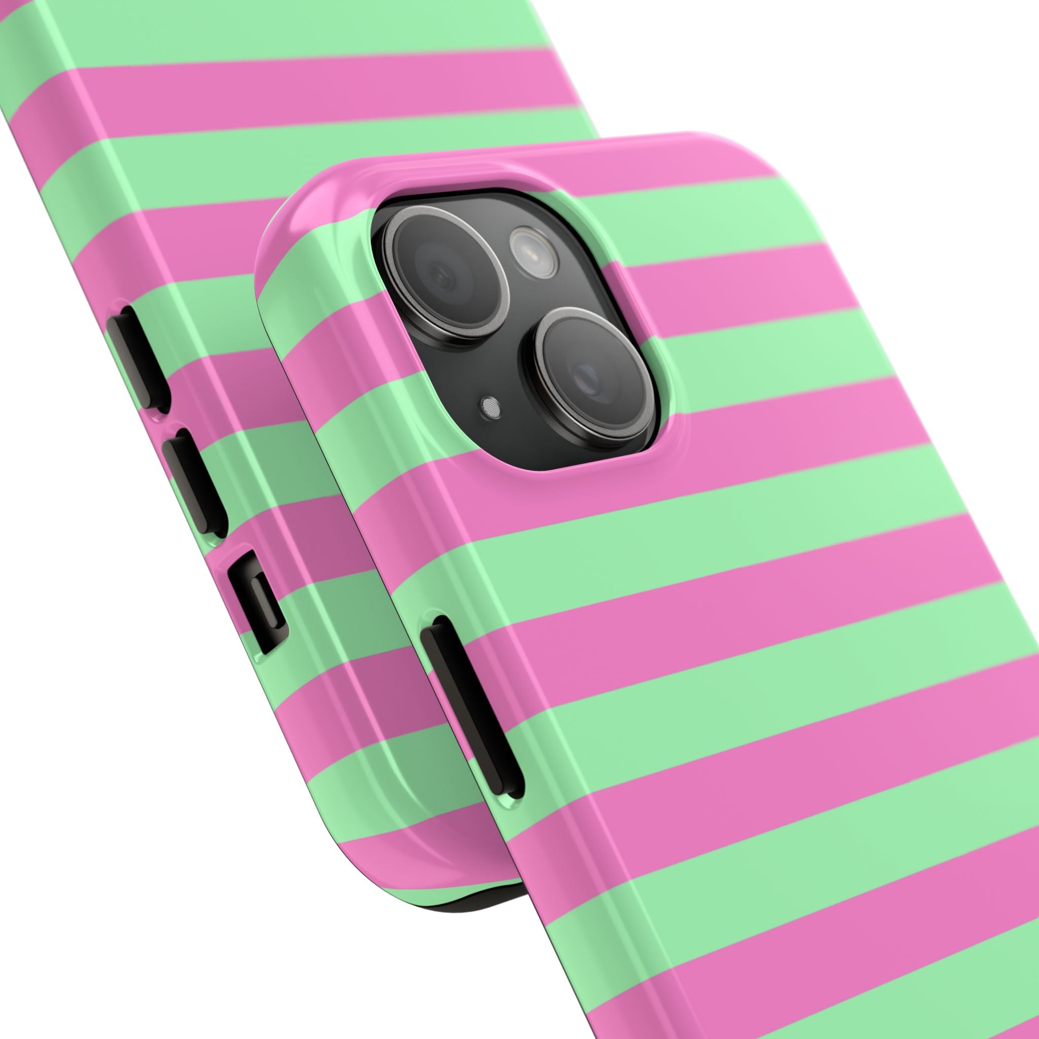 iPhone Case Pink Green Stripes