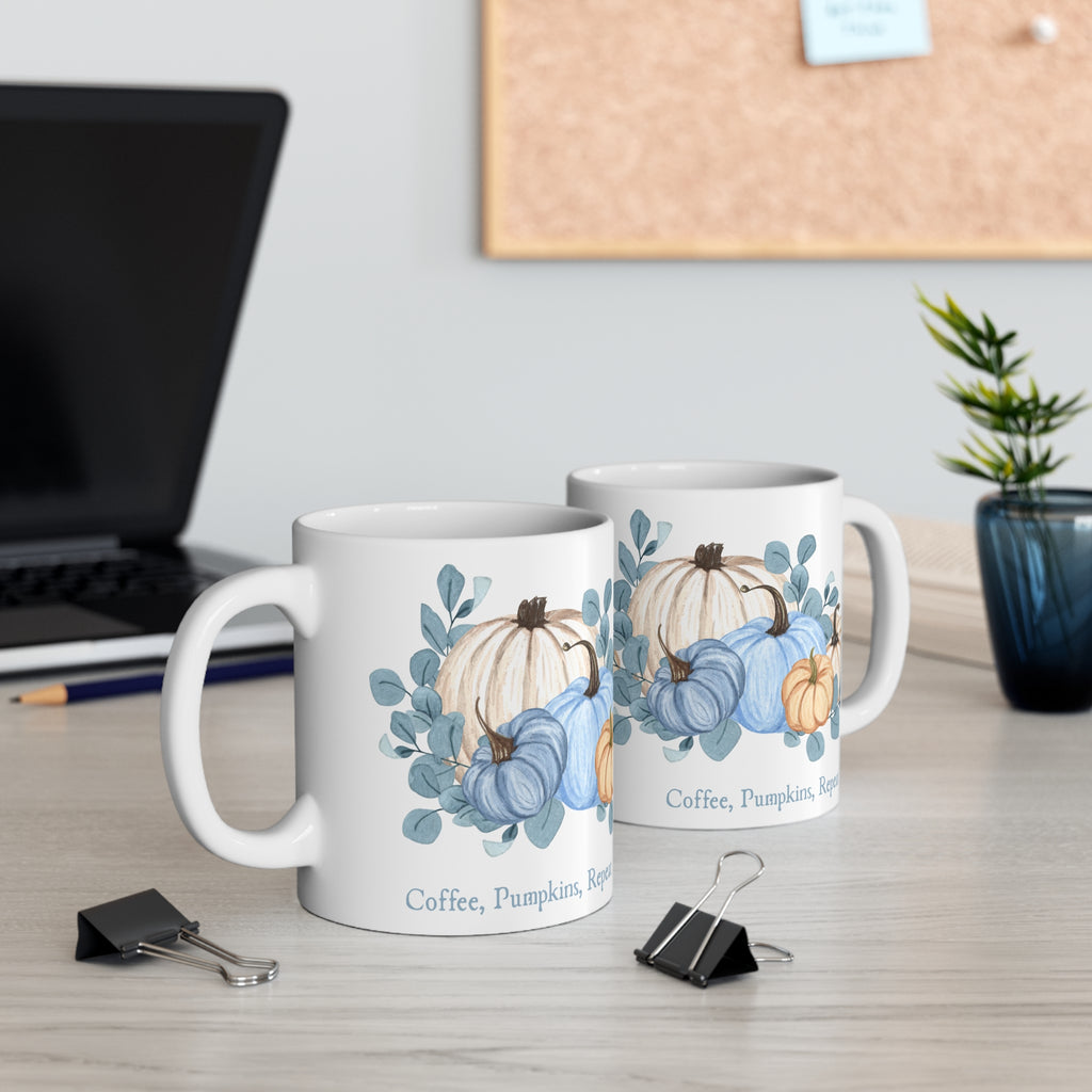 Coffee, Pumpkins, Repeat Coffee Halloween Mug — Ceramic Coffee Cup