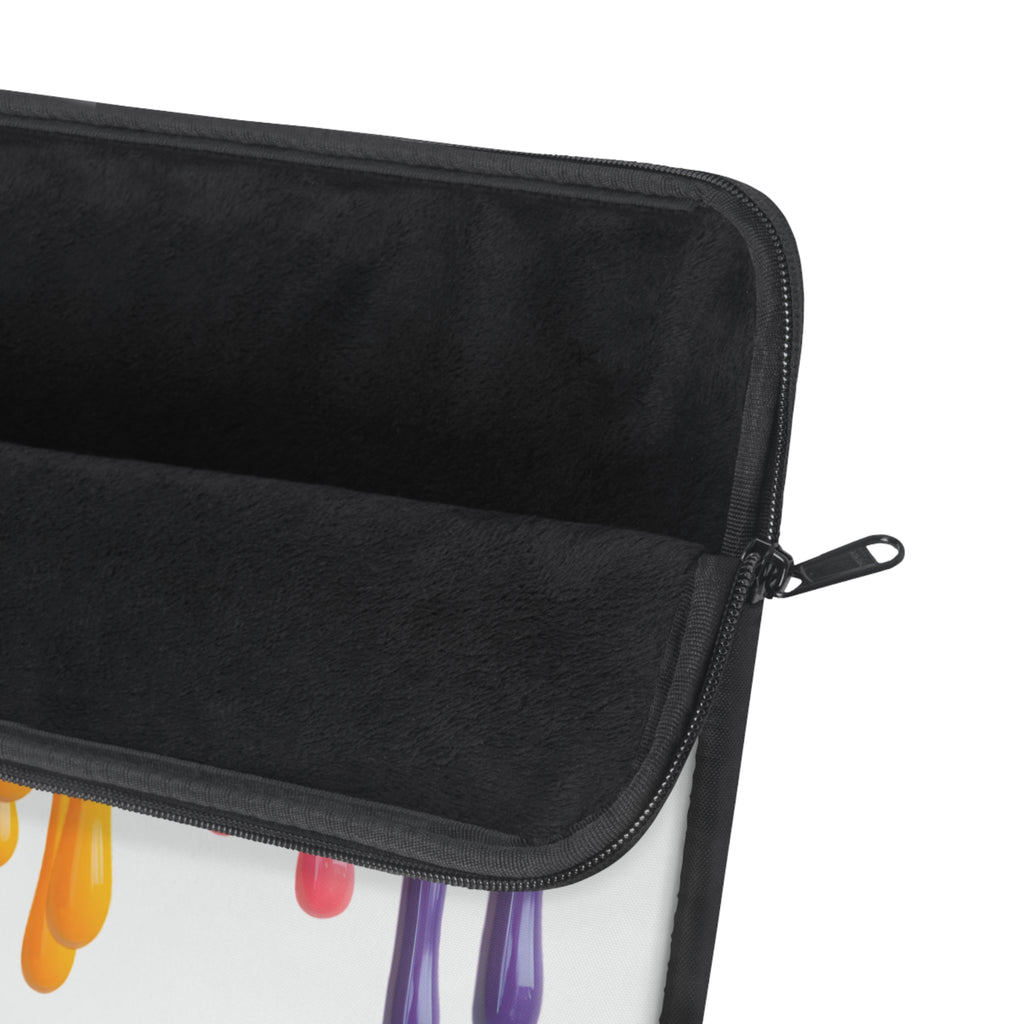 Pastel Drip Paint Laptop Sleeve — Protective Neoprene Cover
