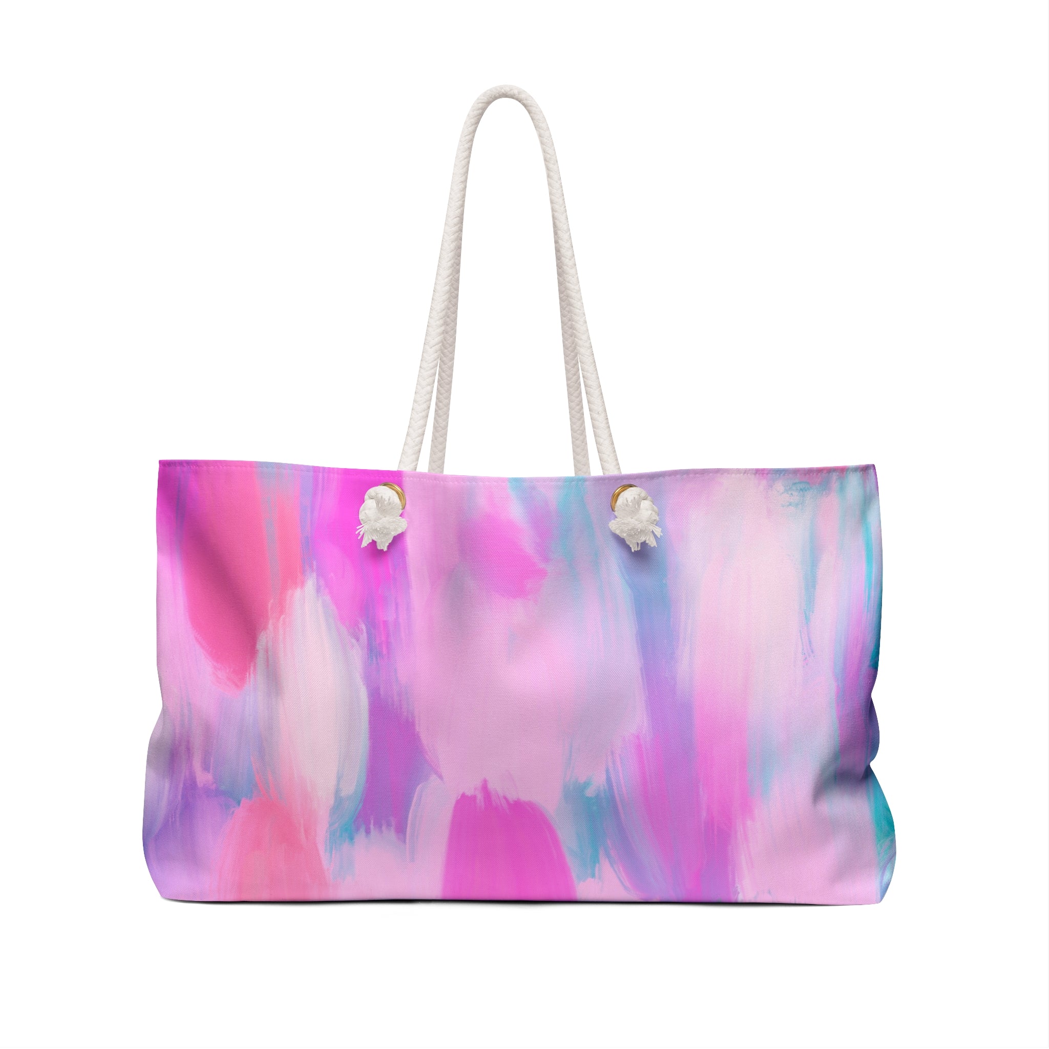Pastel Abstract Tile Weekender Bag — Large Travel or Beach Tote