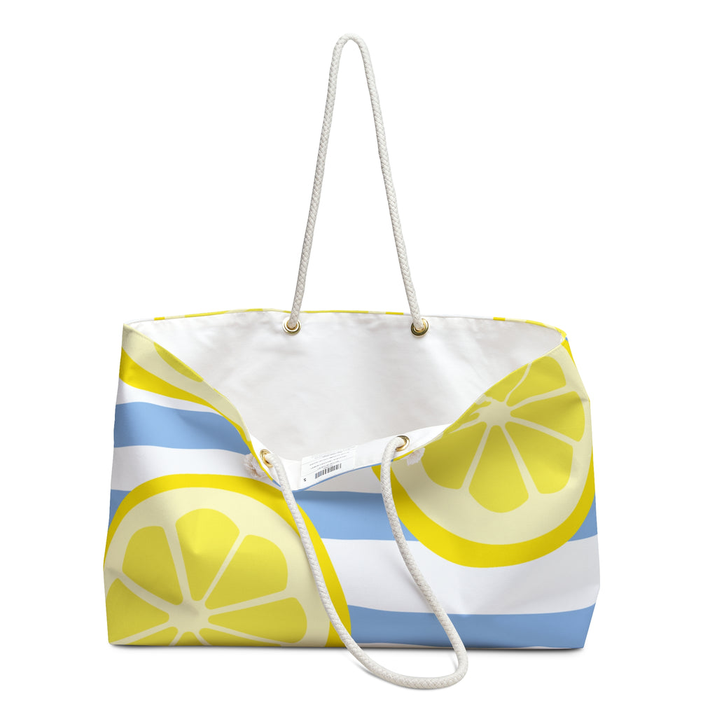 "When Life Gives You Lemons" Weekender Bag — Large Travel or Beach Tote