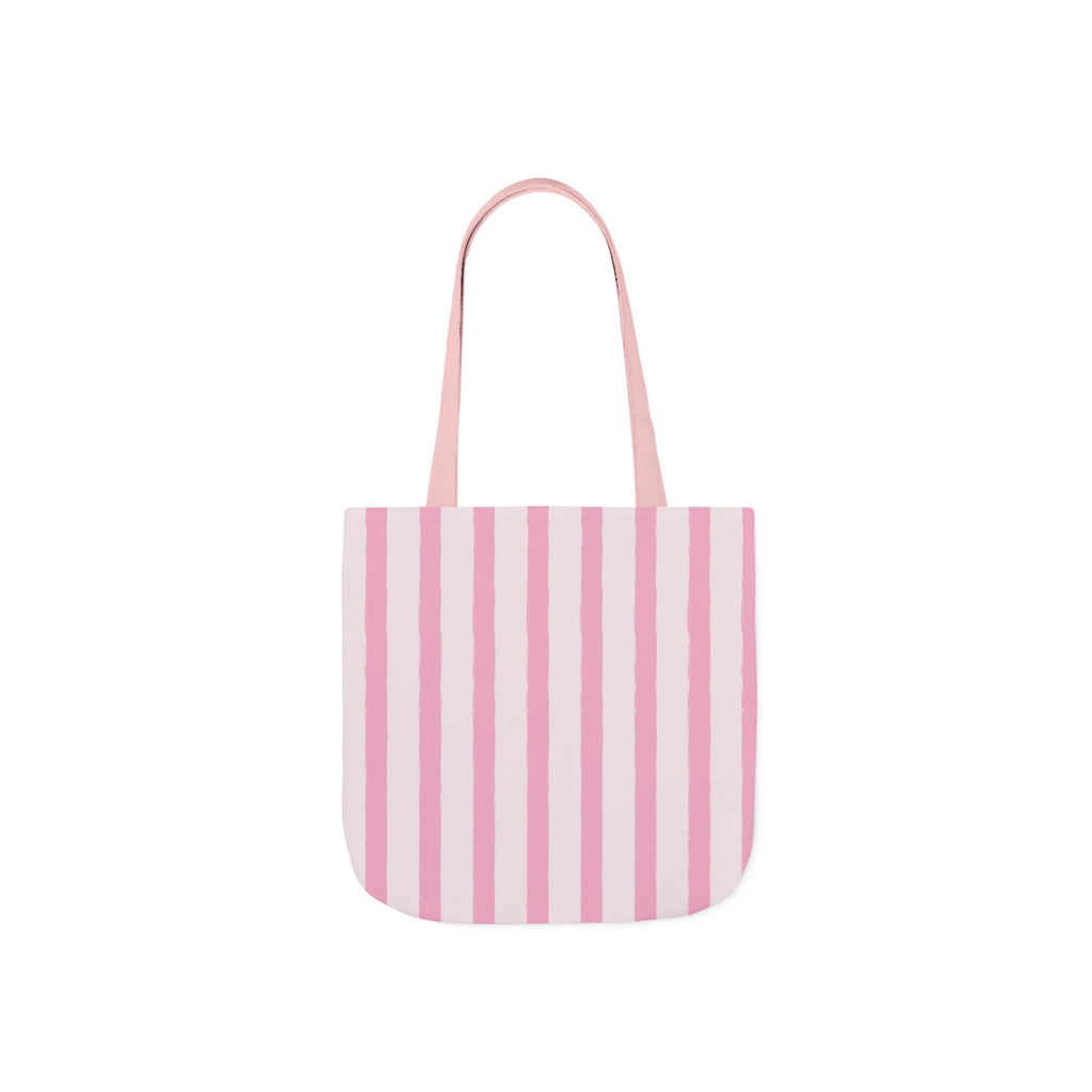 Canvas Tote Bag — Pink Stripe Beach-Ready Shopper