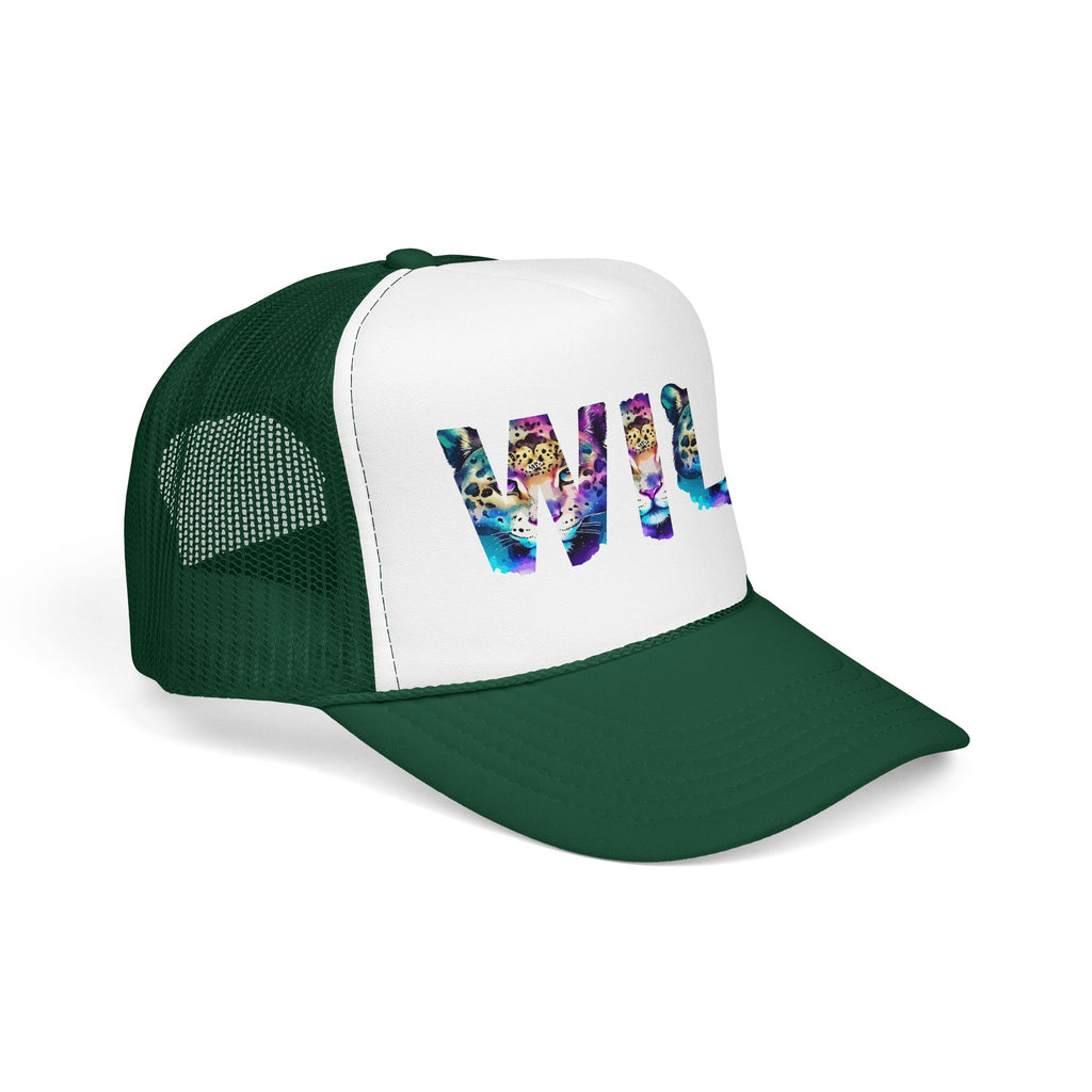 Wild Leopard Print Foam Trucker Hat - Colorful Animal Graphic Cap