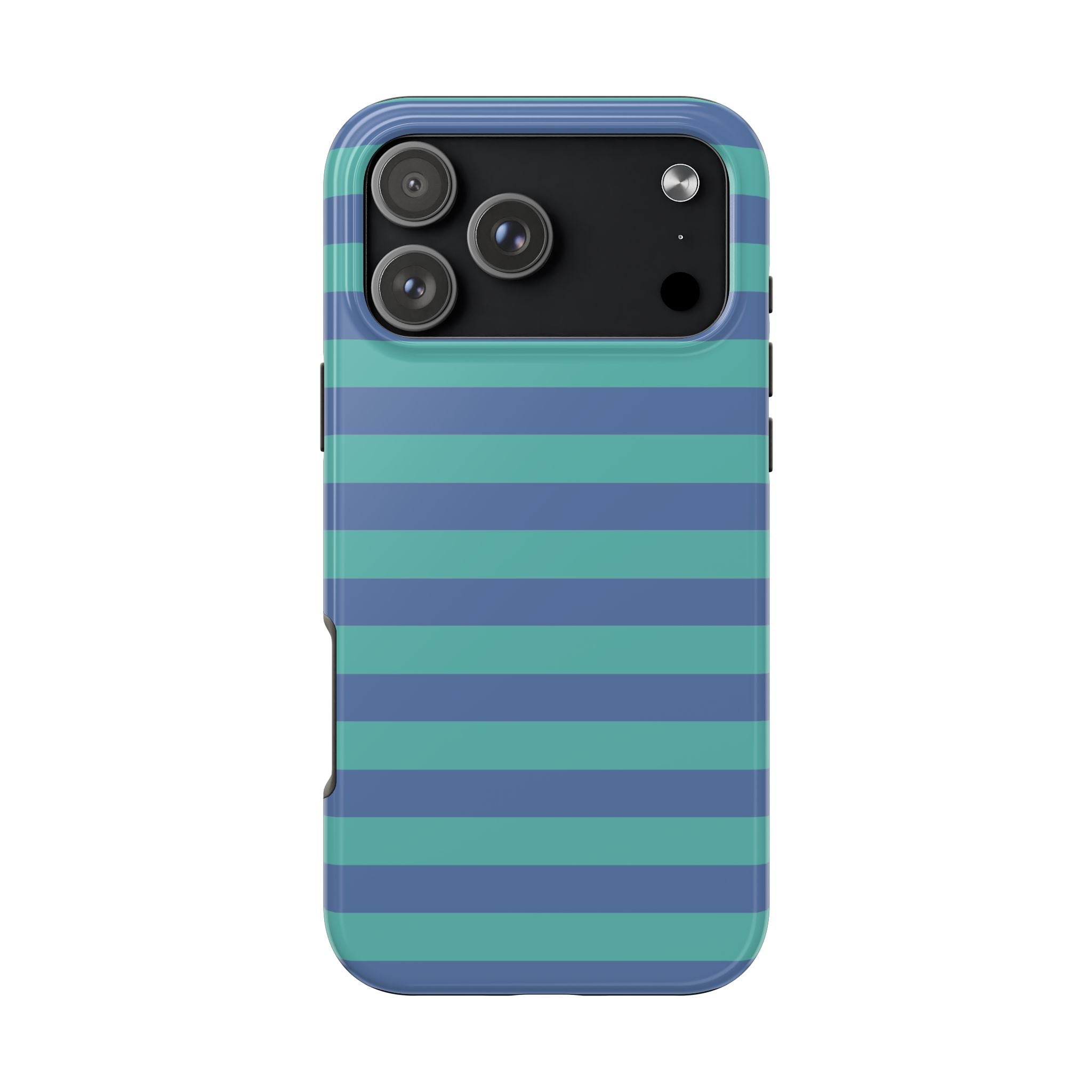 iPhone Case Navy Aqua Stripes