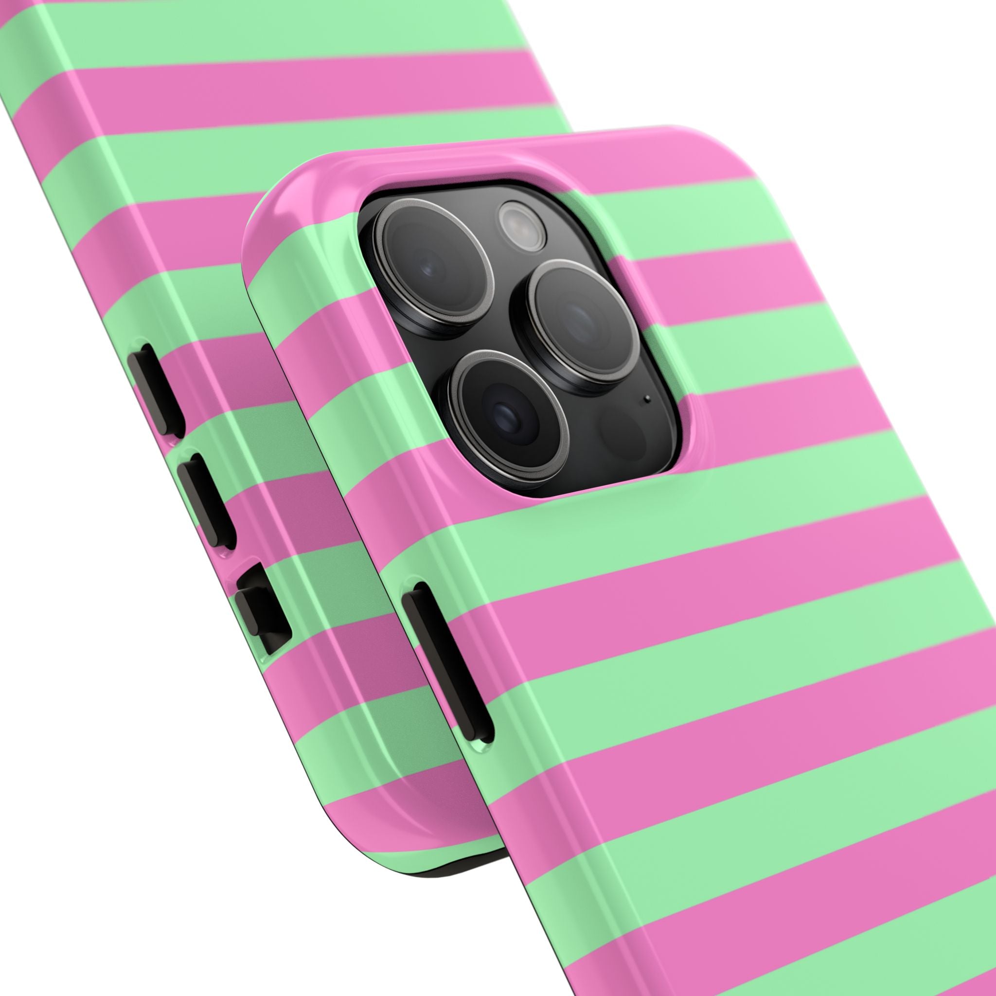 iPhone Case - Pink Green Stripes
