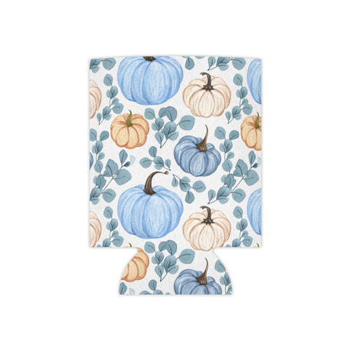 Blue Orange Pumpkin Halloween Can Cooler –Fall Autumn Halloween