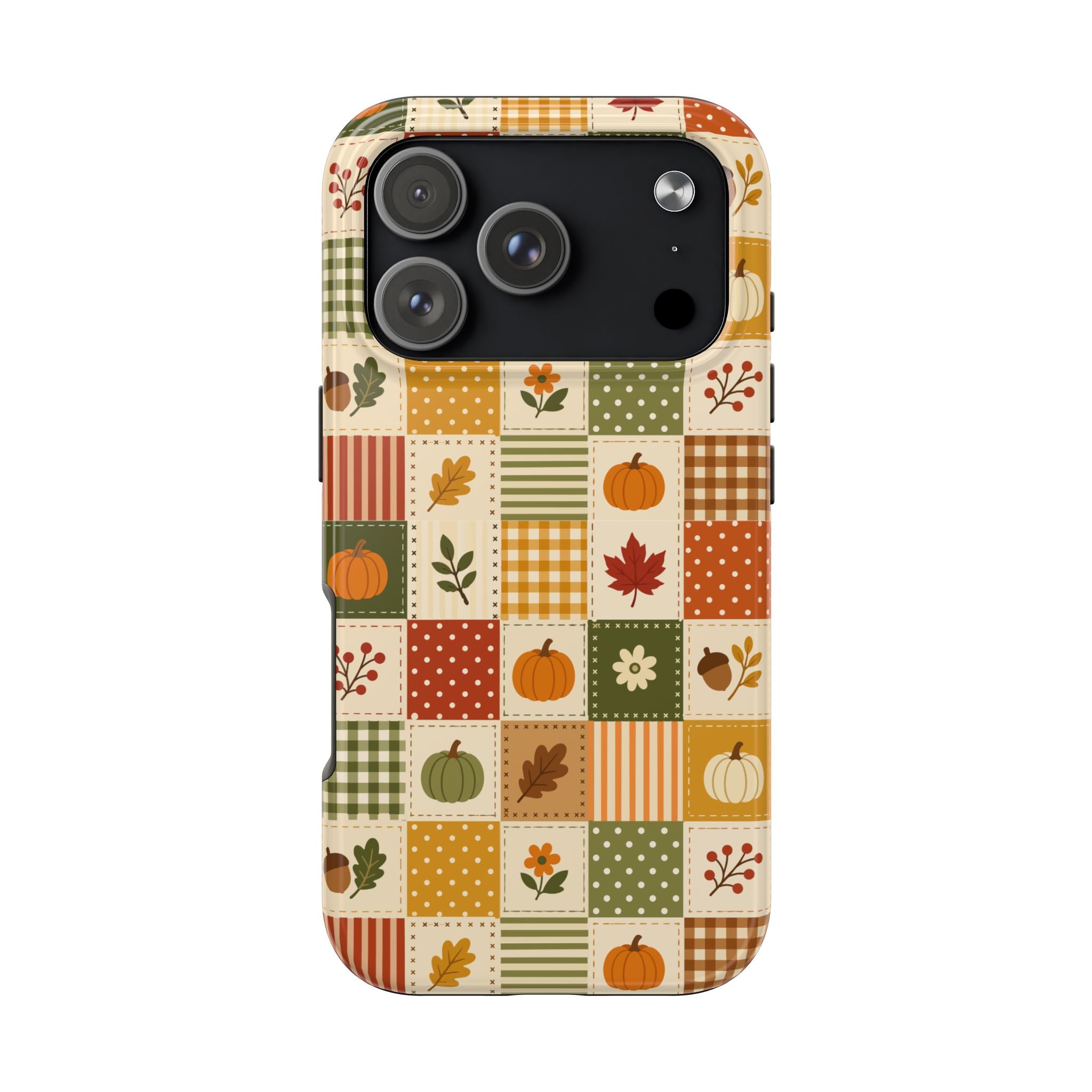 iPhone Case - Patchwork Orange Green Halloween Theme