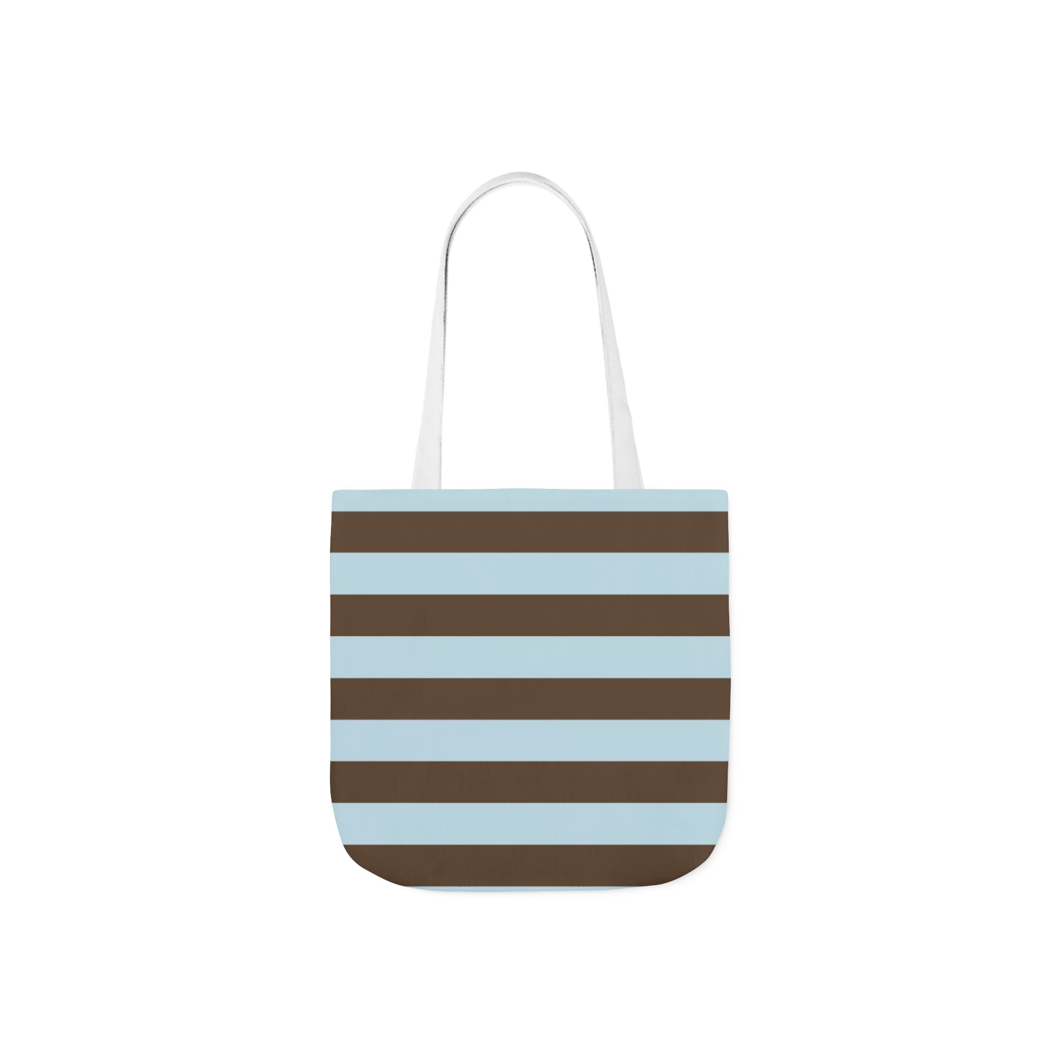 Striped Canvas Tote Bag — Blue & Brown Beach-Ready Shopper