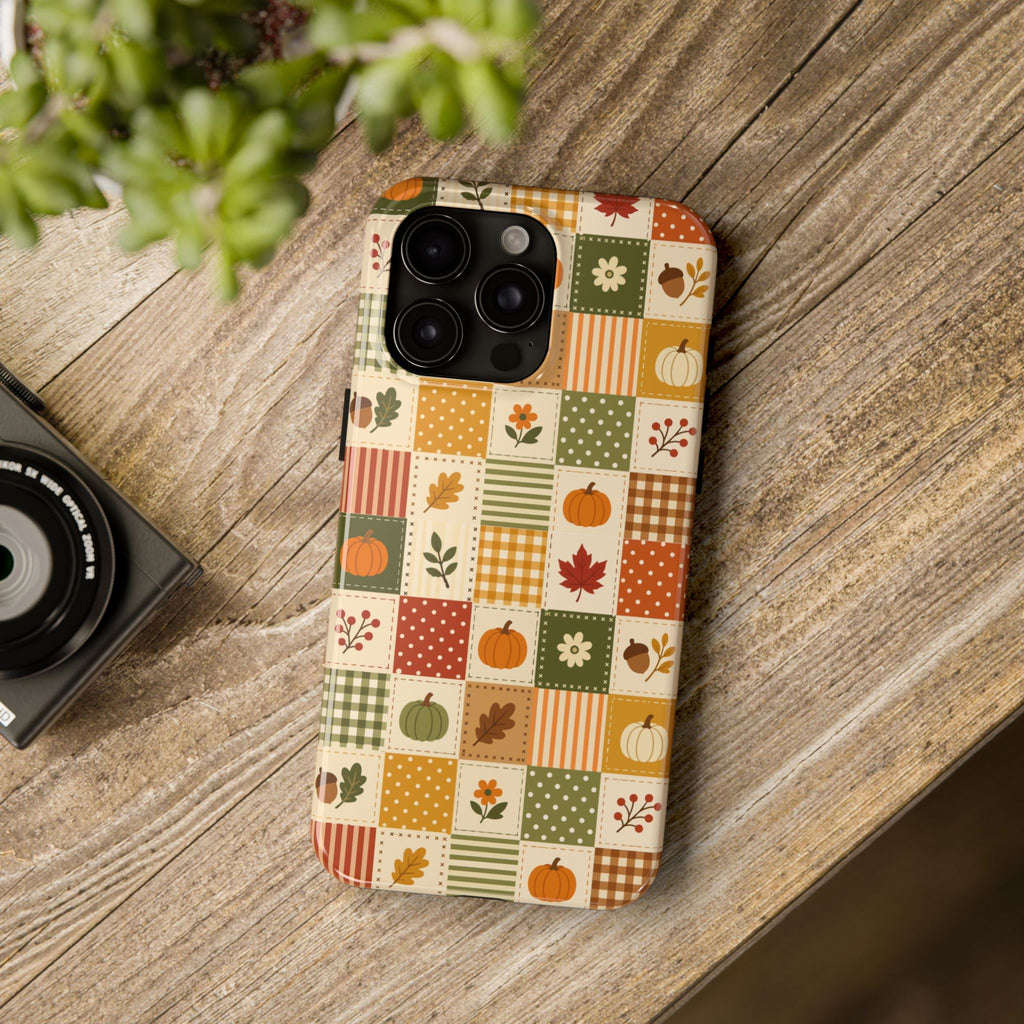 iPhone Case - Patchwork Orange Green Halloween Theme