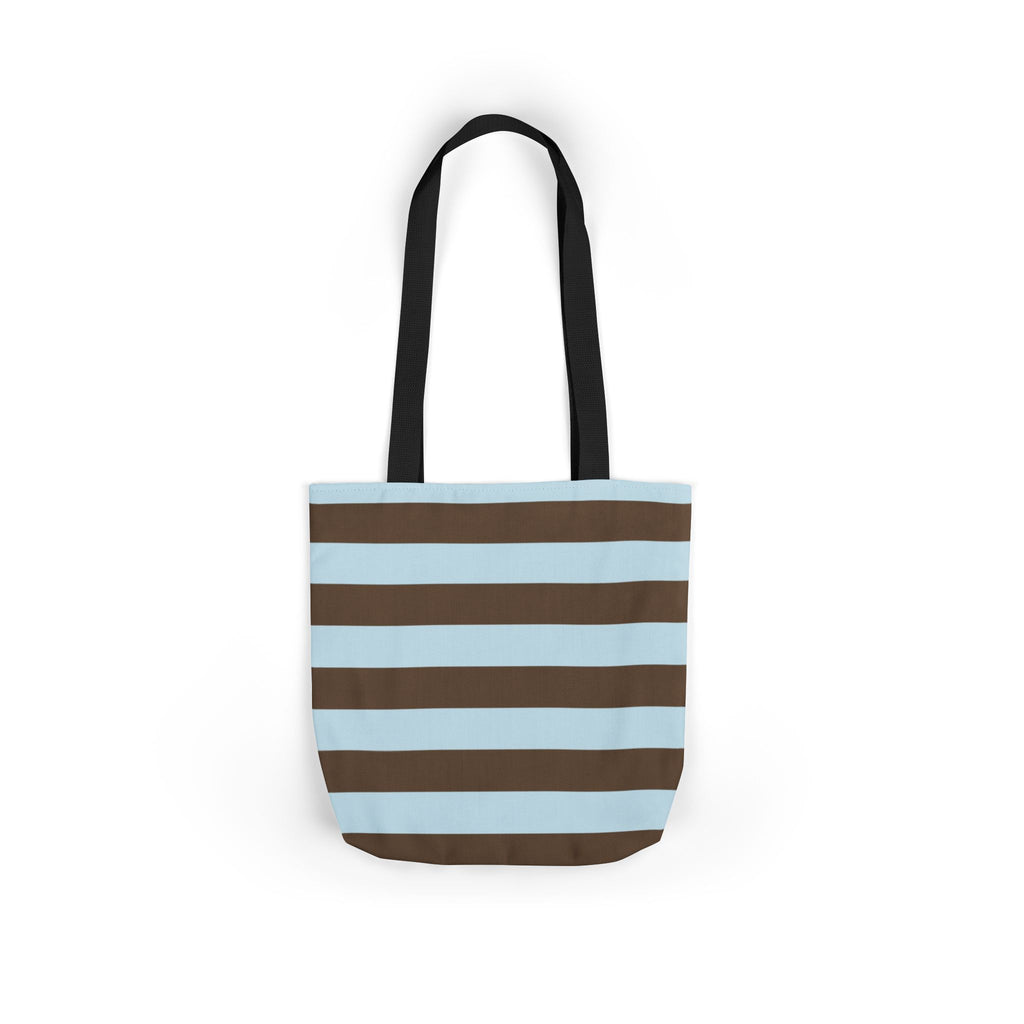 Striped Canvas Tote Bag — Blue & Brown Beach-Ready Shopper