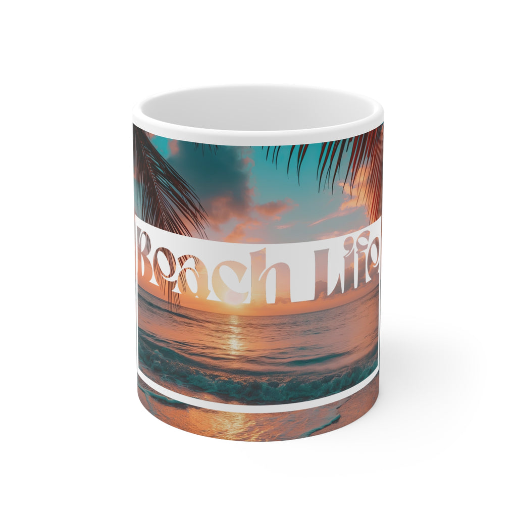 Beach Life Mug — Ceramic Coffee Cup