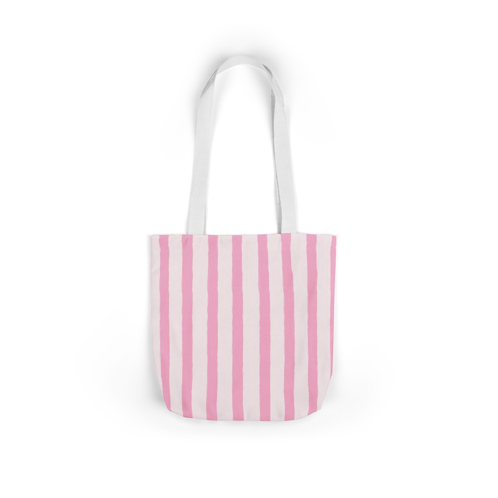 Canvas Tote Bag — Pink Stripe Beach-Ready Shopper