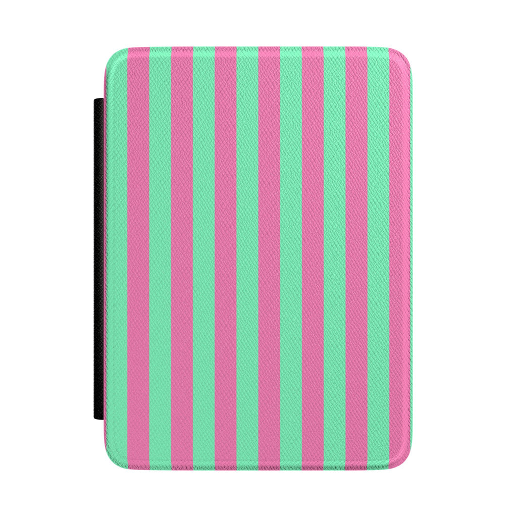 Pink Green Pinstripe Kindle Case
