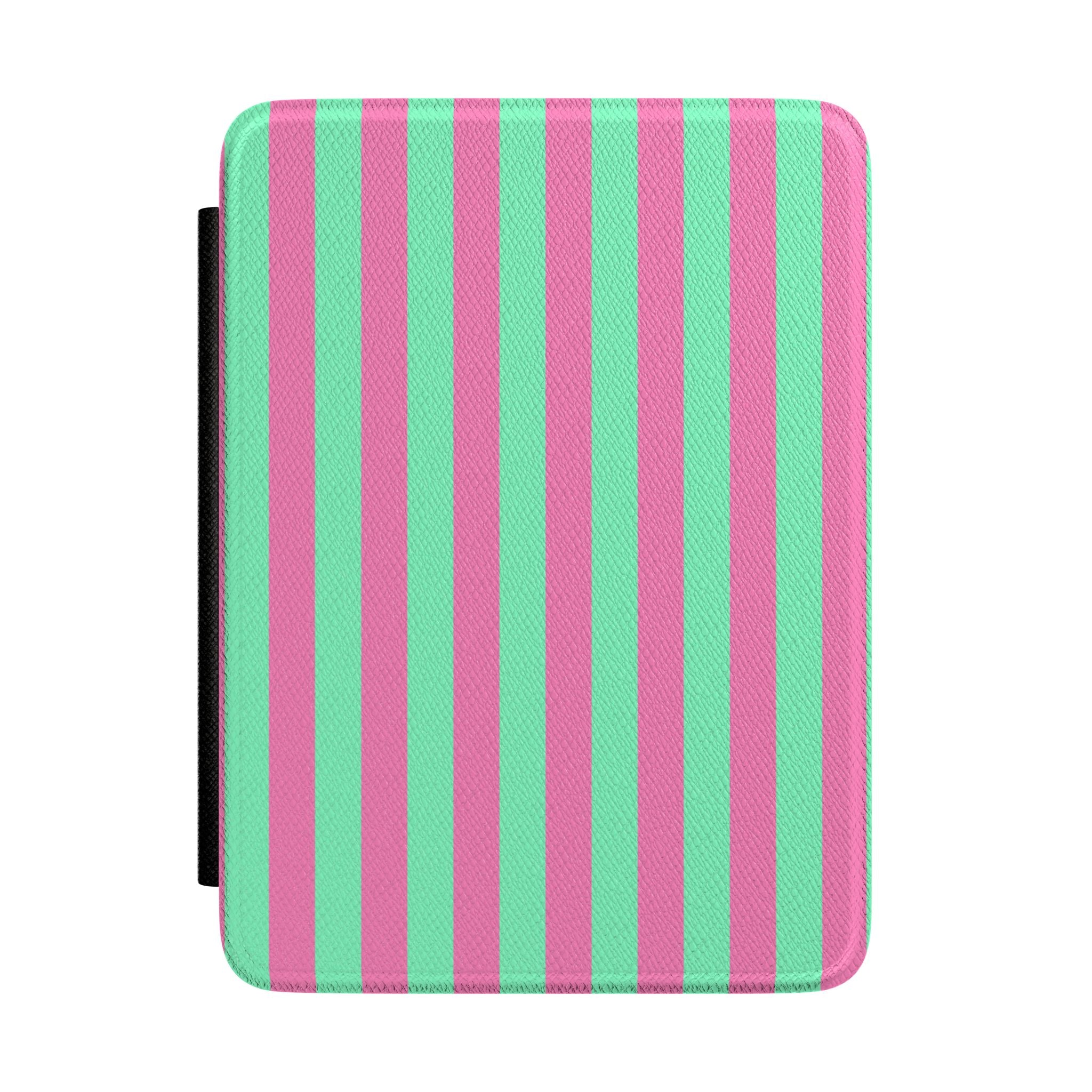 Pink Green Pinstripe Kindle Case