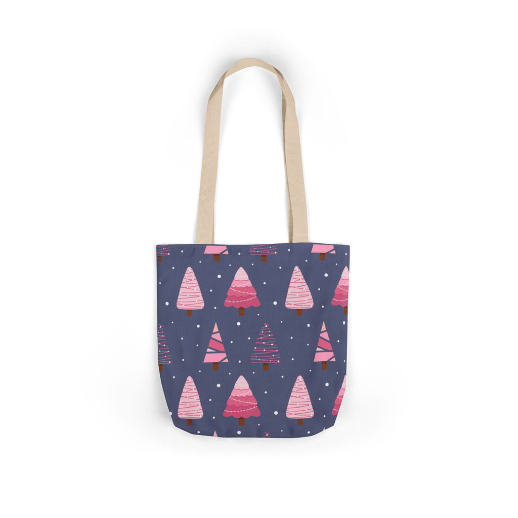 Purple Pink Winter Christmas Tree Canvas Tote Bag  - Beach-Ready Shopper
