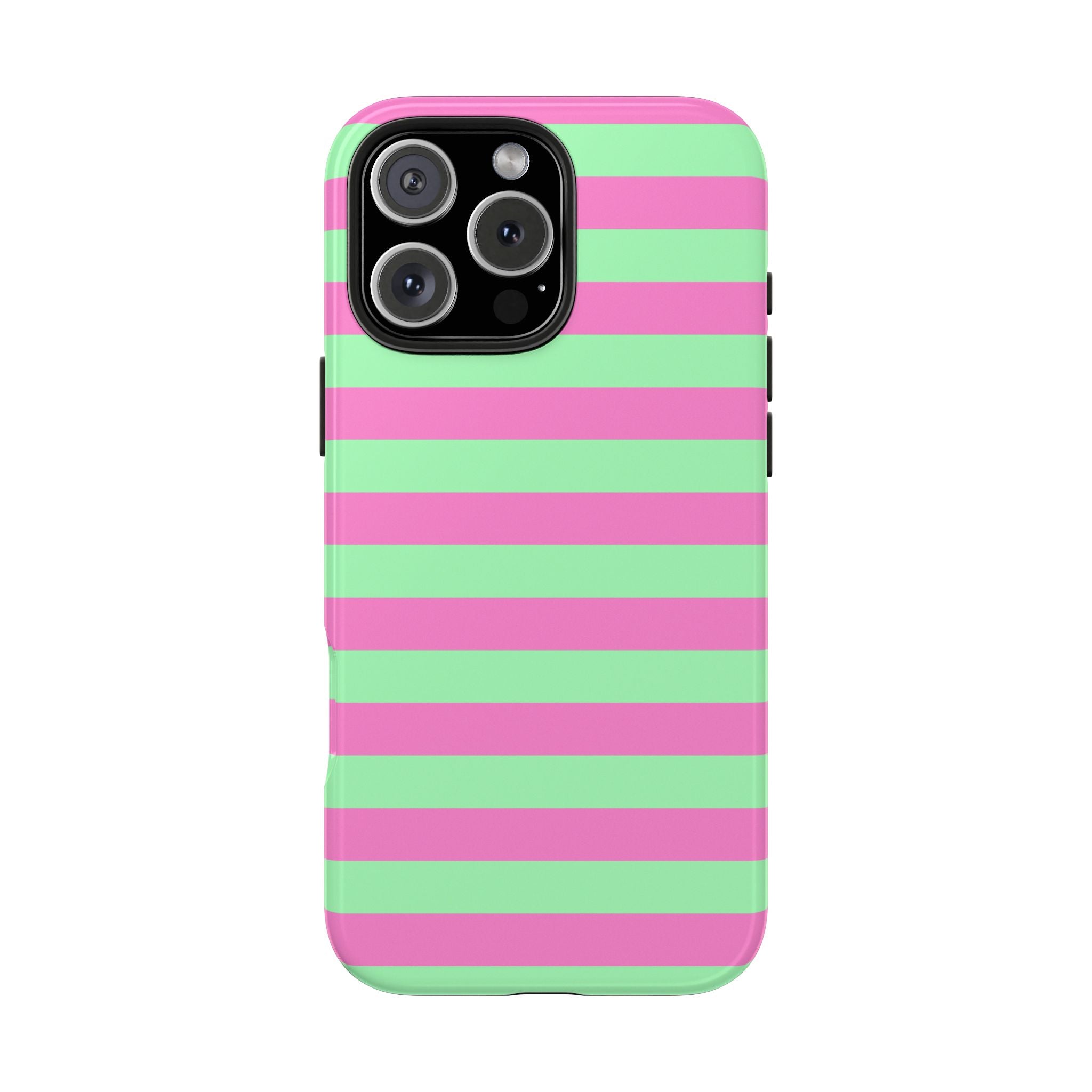 iPhone Case Pink Green Stripes