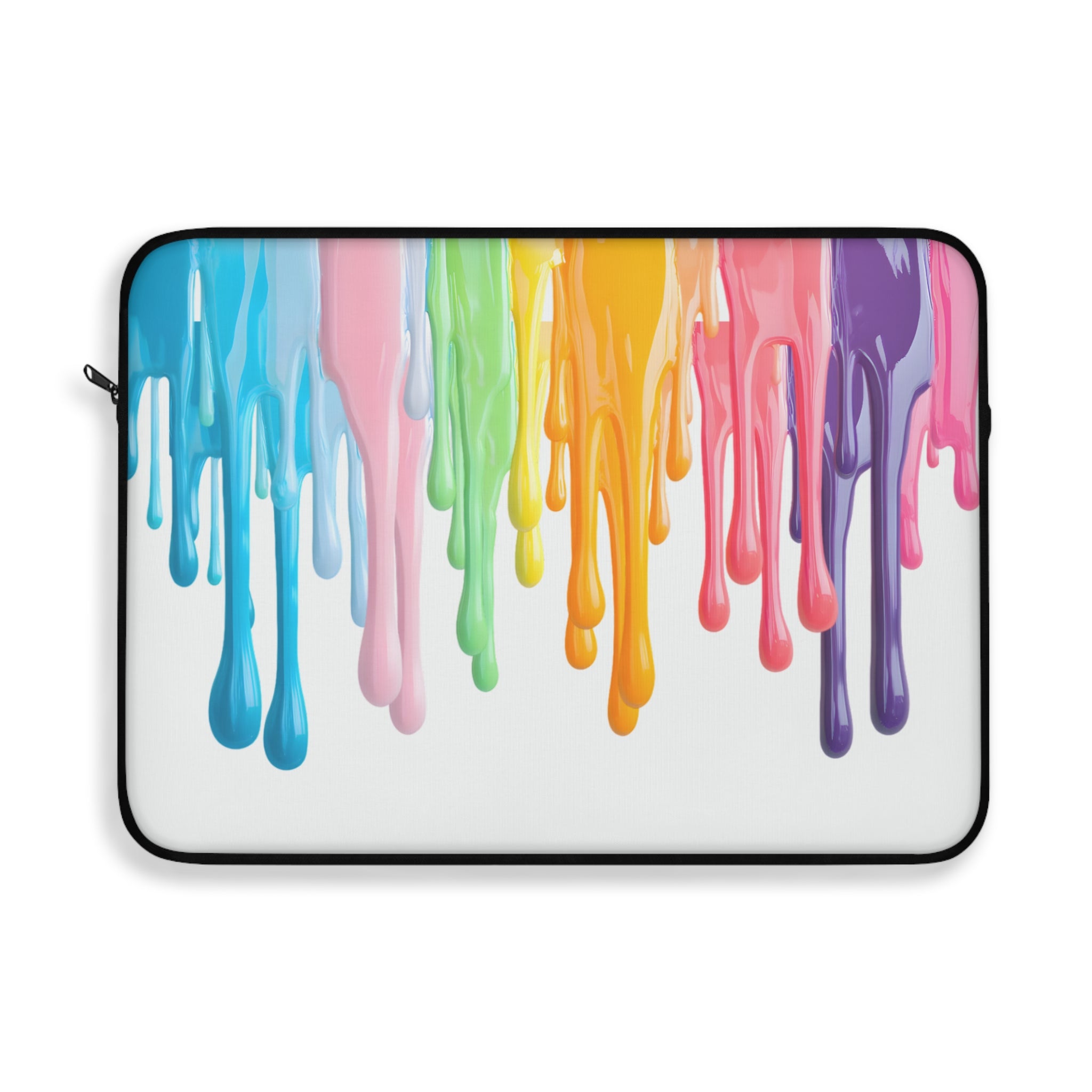 Pastel Drip Paint Laptop Sleeve — Protective Neoprene Cover