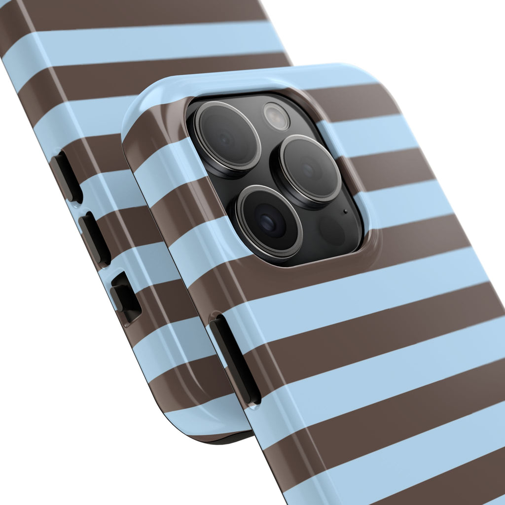 iPhone Case Blue Brown Stripes