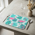 Pink Flamingo Palm Style Leather Placemat - Table Decor