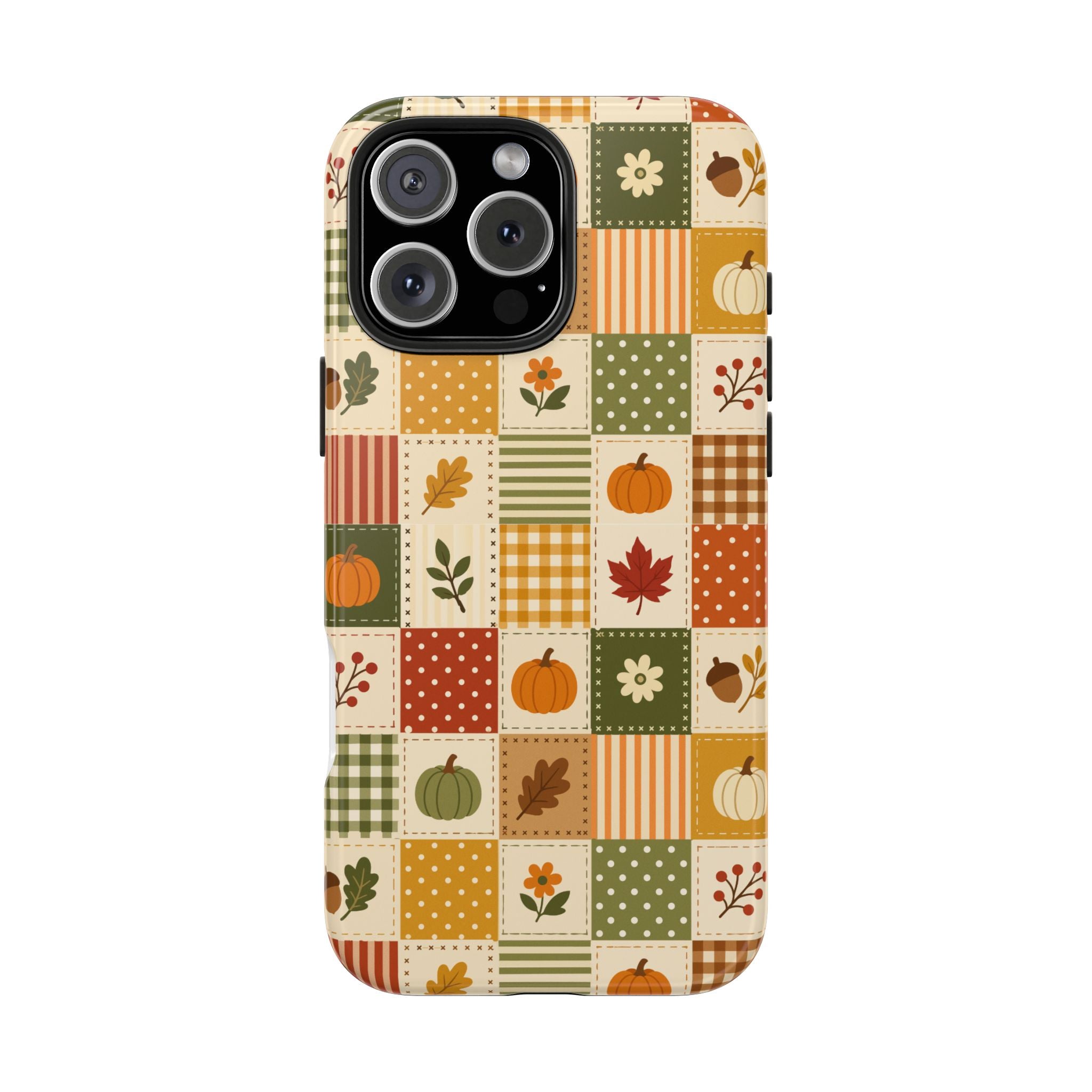 iPhone Case - Patchwork Orange Green Halloween Theme