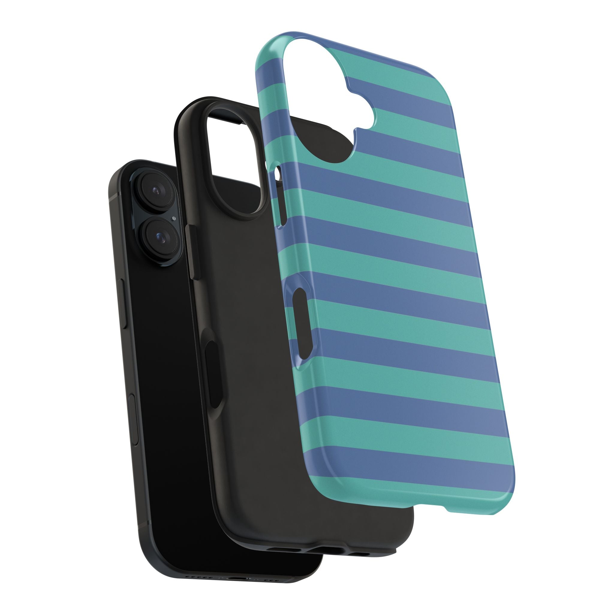 iPhone Case Navy Aqua Stripes