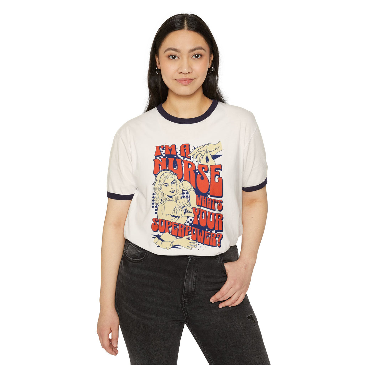 Nurse Superpower Ringer T-Shirt
