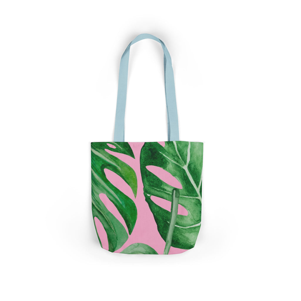 Striped Canvas Tote Bag — Tropical Beach-Ready Shopper