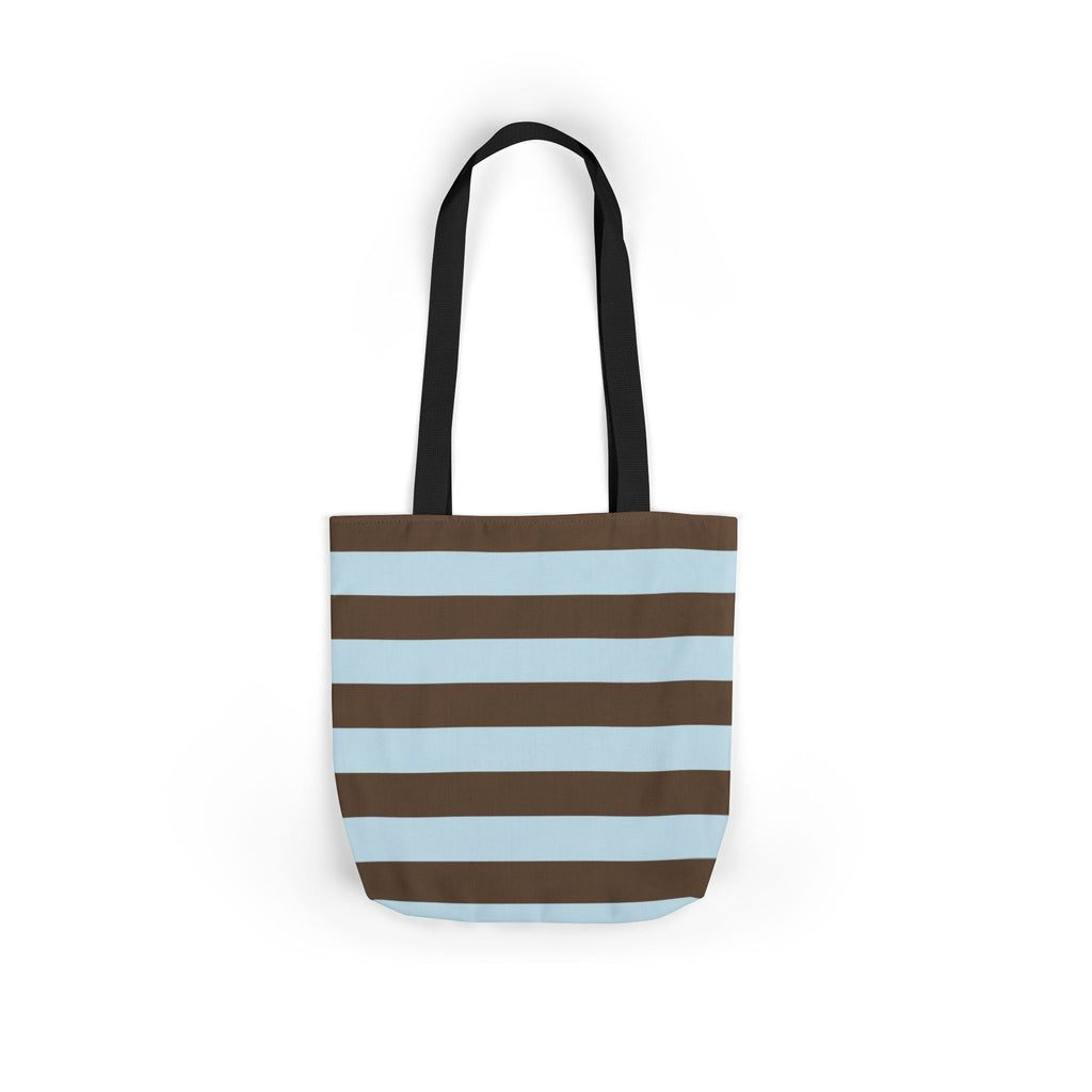 Striped Canvas Tote Bag — Blue & Brown Beach-Ready Shopper