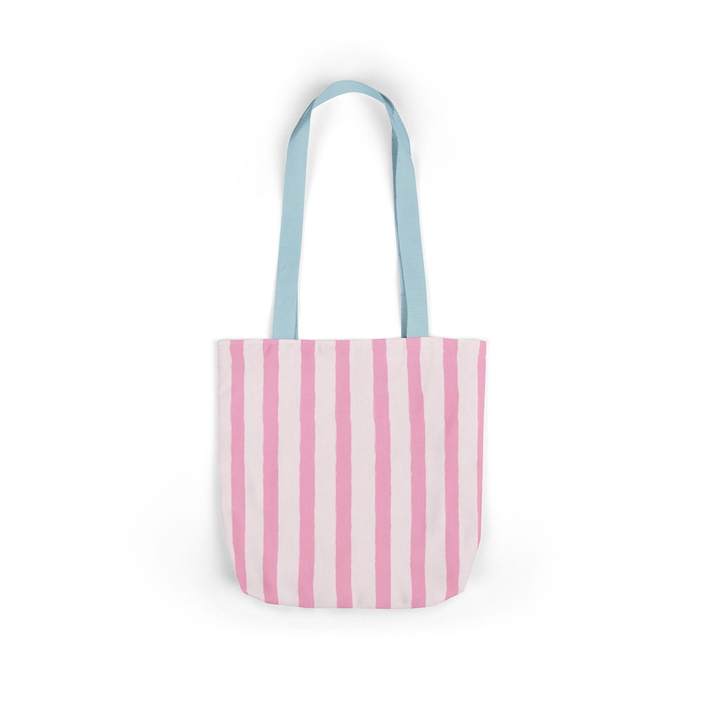 Canvas Tote Bag — Pink Stripe Beach-Ready Shopper
