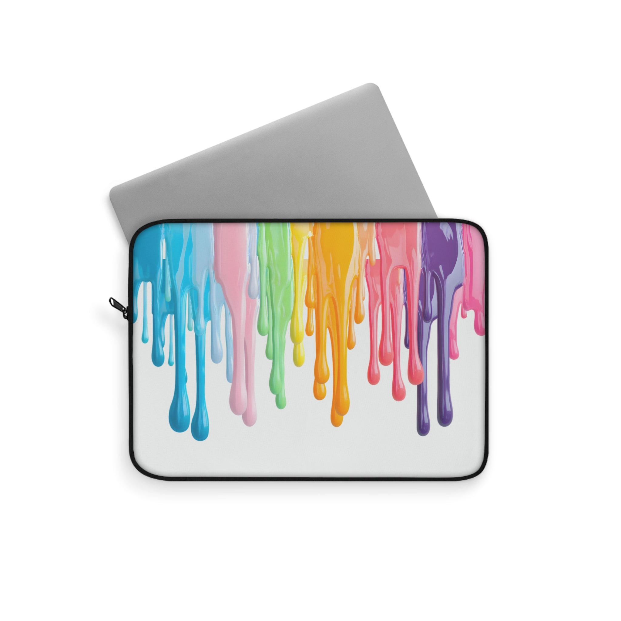 Pastel Drip Paint Laptop Sleeve — Protective Neoprene Cover