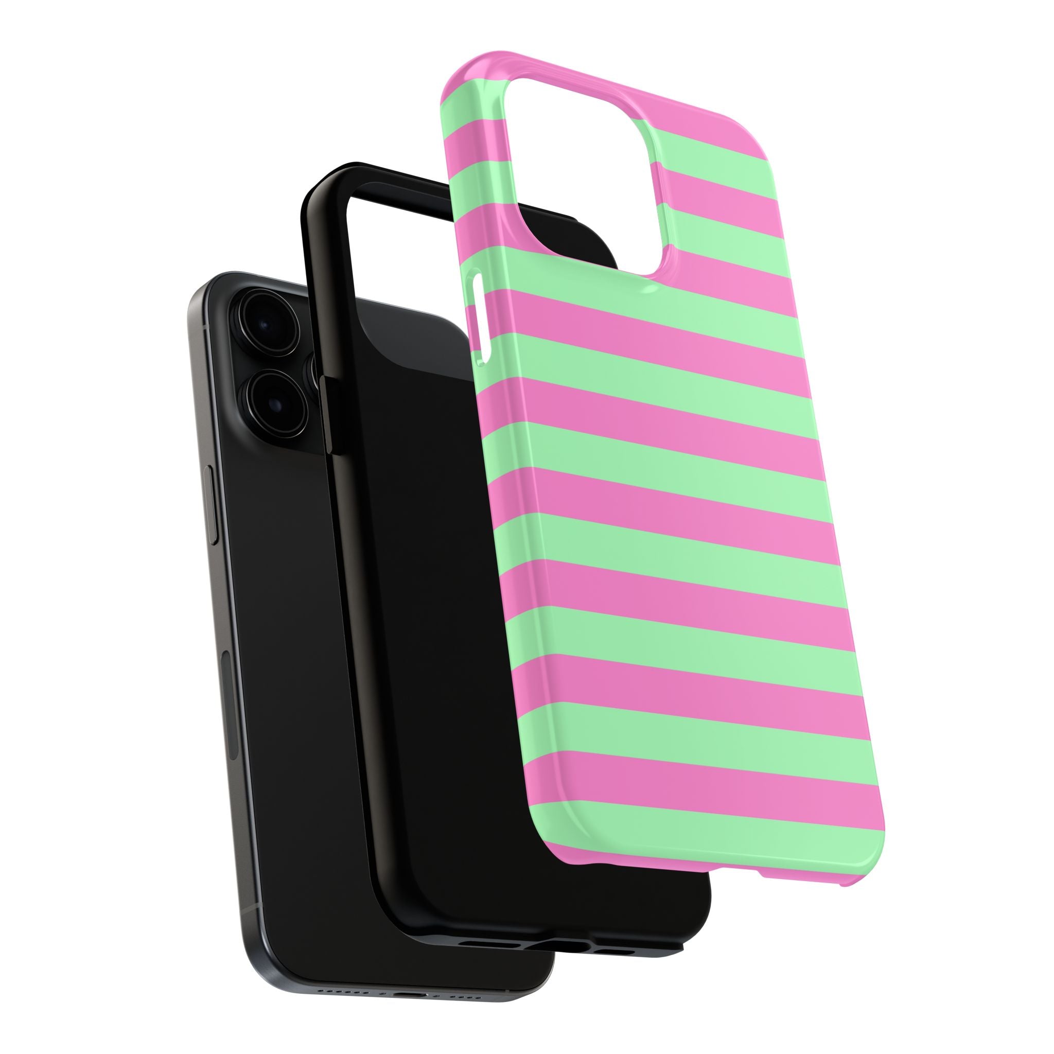 iPhone Case - Pink Green Stripes