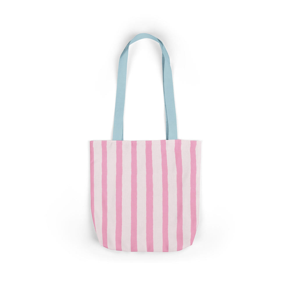 Canvas Tote Bag — Pink Stripe Beach-Ready Shopper