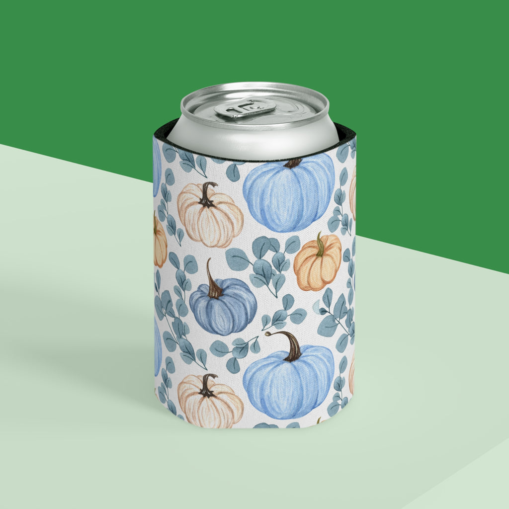 Blue Orange Pumpkin Halloween Can Cooler –Fall Autumn Halloween