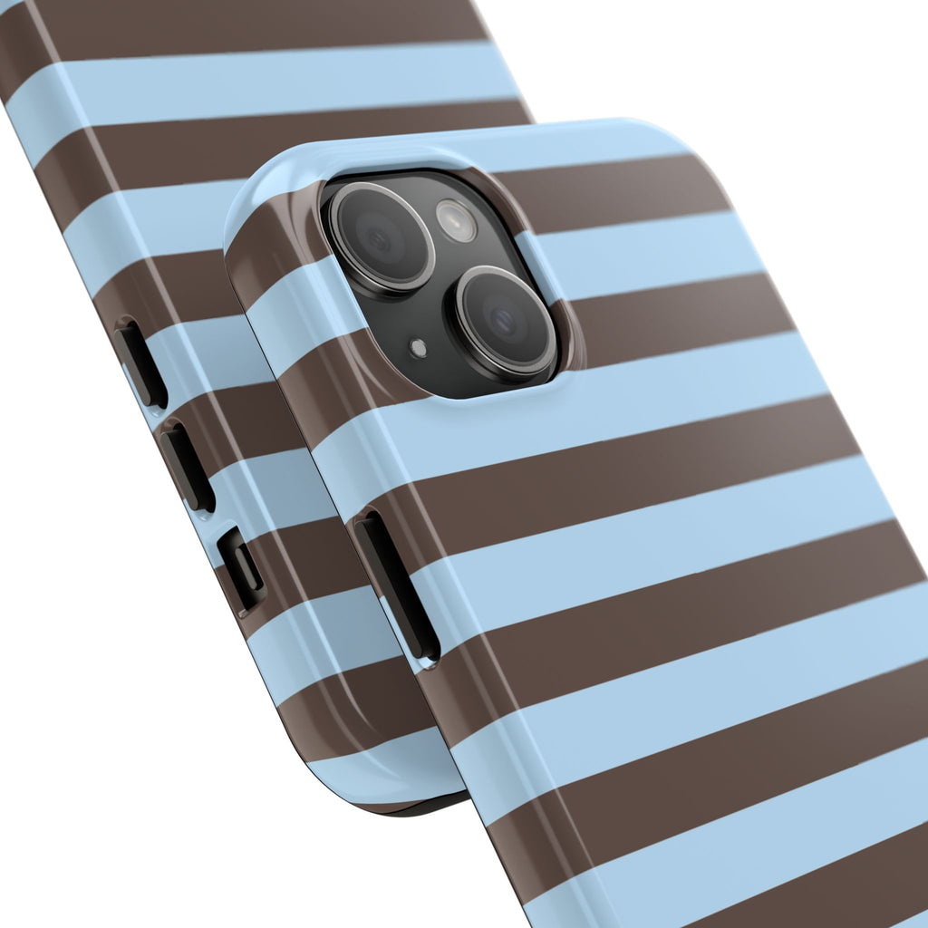 iPhone Case Blue Brown Stripes
