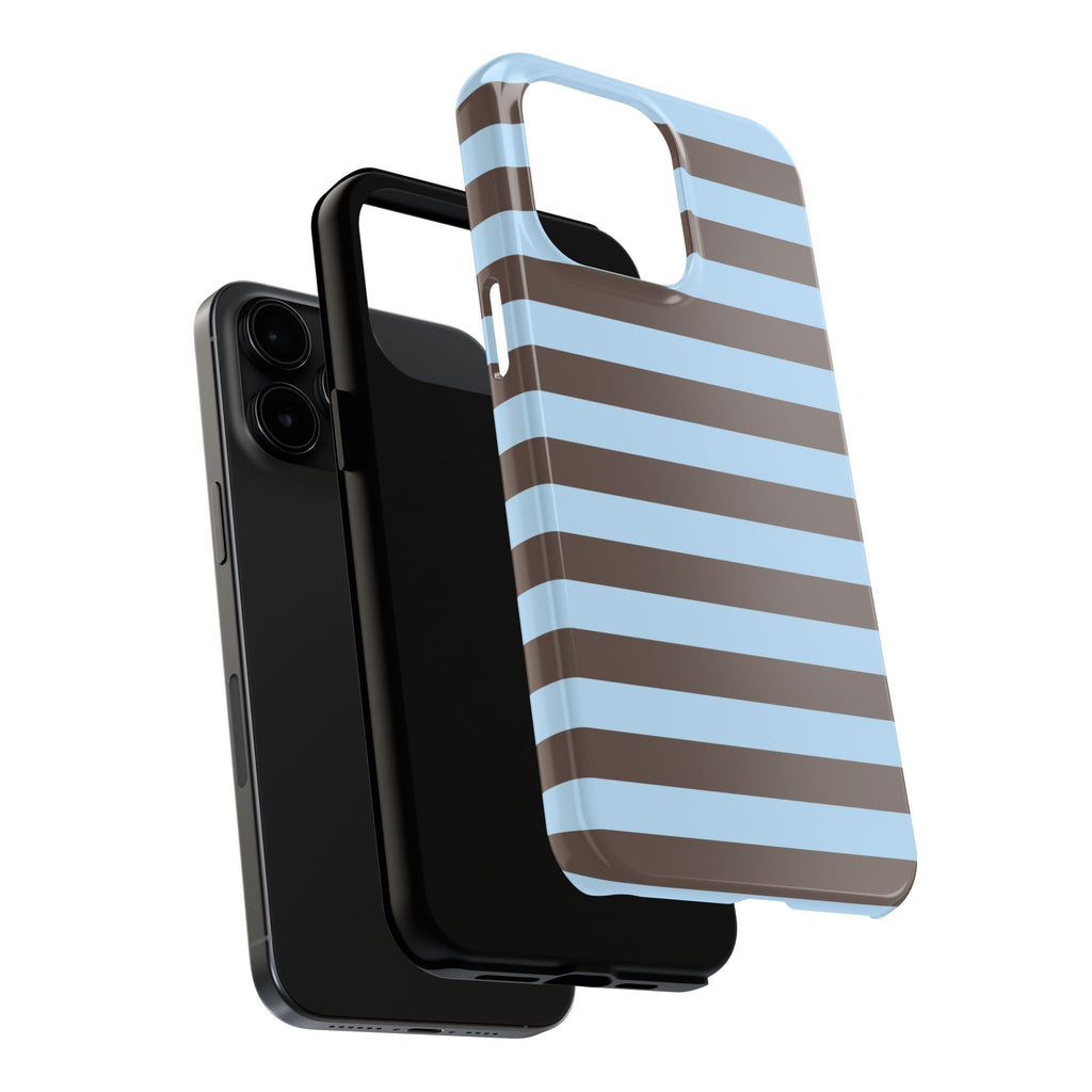 iPhone Case Blue Brown Stripes